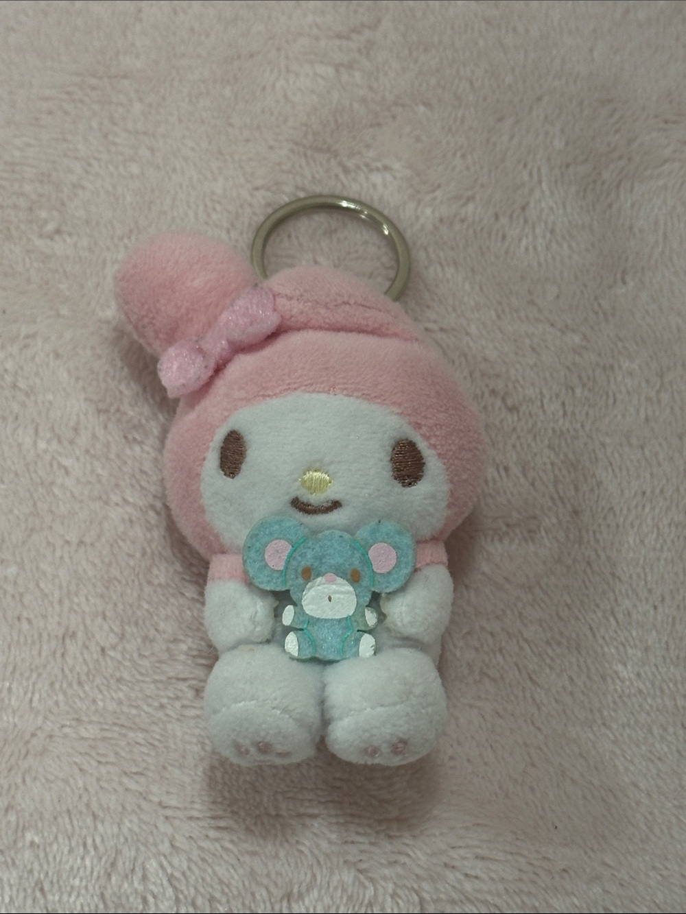 Sanrio My Melody Mini Mascot Pink Plush Keychain bag charm